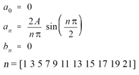 Square wave coefficients